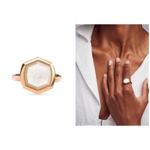 Kendra Scott— Davis 18k Rose Gold Vermeil Ring in Ivory Mother-of-Pearl ✨🌙